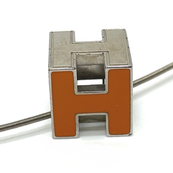 Hermes H cube Necklace Orange x Silver - Picture 5 of 9